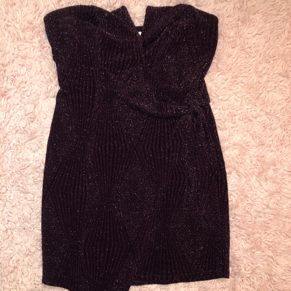 Dark Purple Strapless Dress